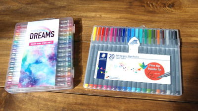 2 Pen Sets -Rainbow Dreams Gel Pen 30 Count & Steadtler Felt tip 20 Count Set