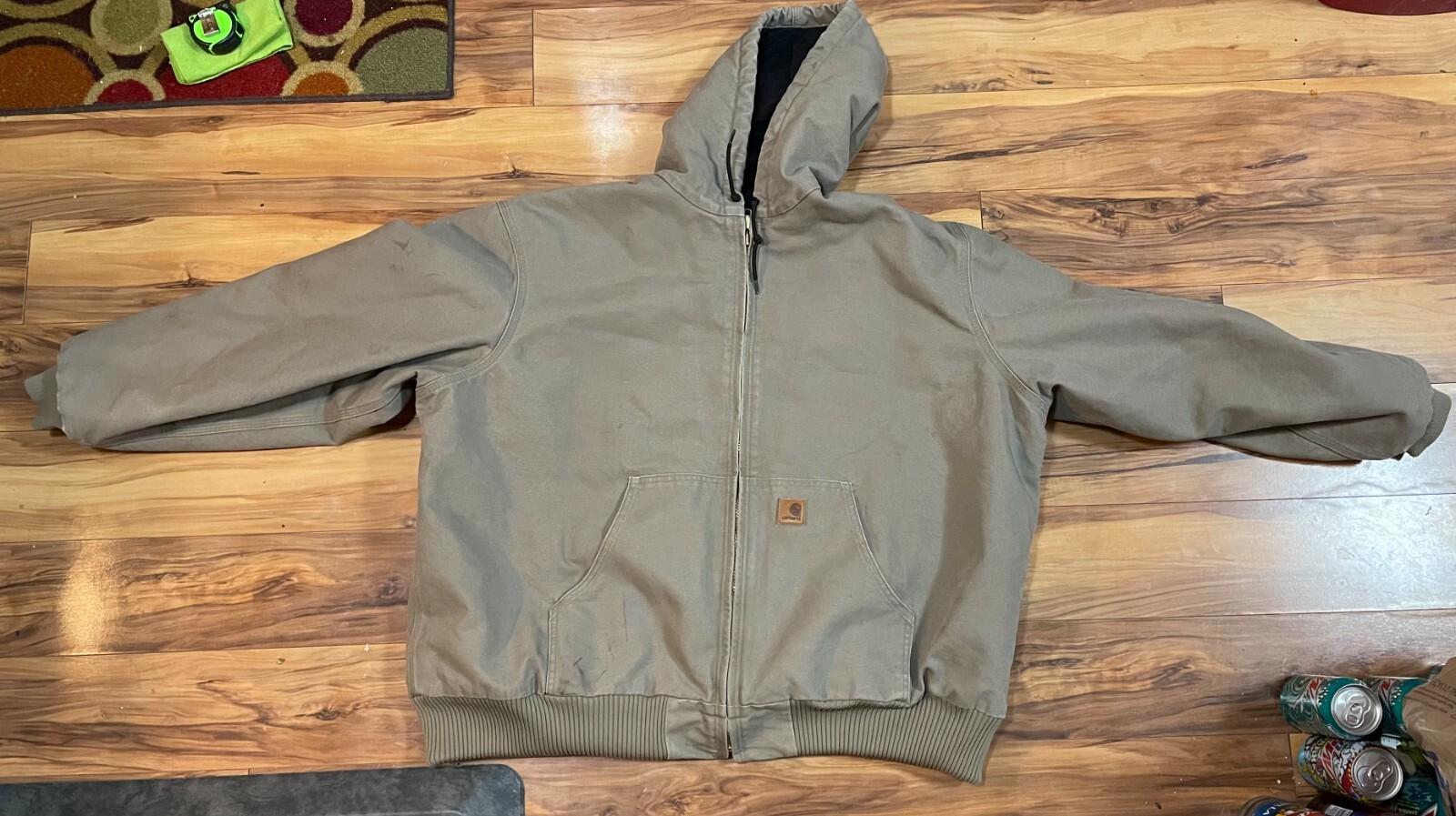 Carhartt Jacket J130MUS Hooded Quilted Lined Work Coat Brown Carhartt Jacket J130MUS Hooded Quilted Lined Work Coat Brown