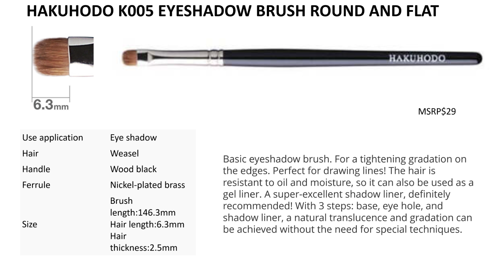 Hakuhodo 11 PCS Hand Crafted Makeup Eye Shadow Brushes