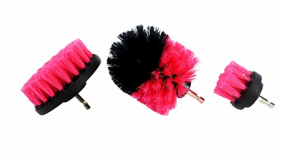 Pink Bristle Medium Stiffness Drill Brush 3 pack Assorted Drill Brush Kit - USA