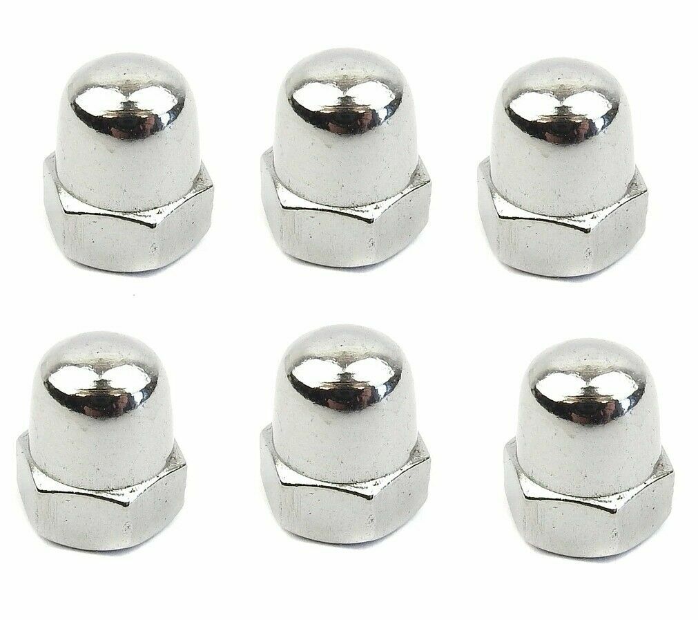 For Vespa Lambretta Dome Nut Set of 6 Chrome Plated  