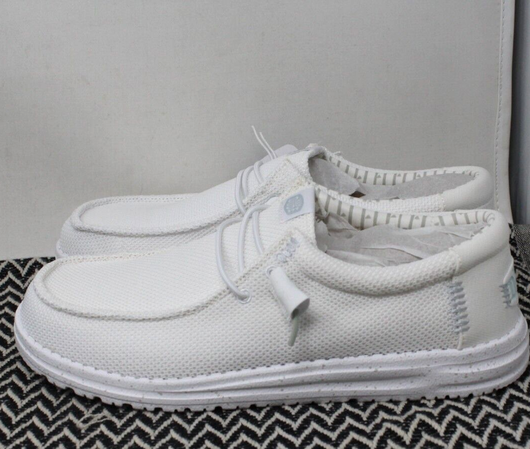 Hey Dude Wally STRETCH Sox White Walking Shoes Men's US 10 Hey Dude Wally STRETCH Sox White Walking Shoes Men's US 10