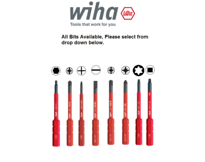 WIHA SlimVario VDE SoftFinish Replacement Bits Available Ph Pz Torx Hex Square