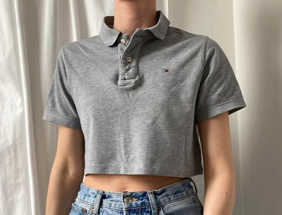 Tommy hilfiger crop top best sale grey
