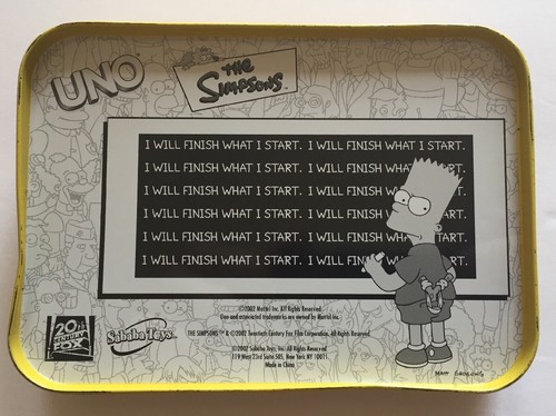 The Simpsons UNO Special Edition Card Game Metal Tin ALL 108 Cards