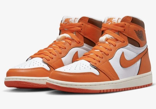 Apple - ラフィアン Women Size 6 - New Air Jordan 1 HI OG Starfish Shoes Orange