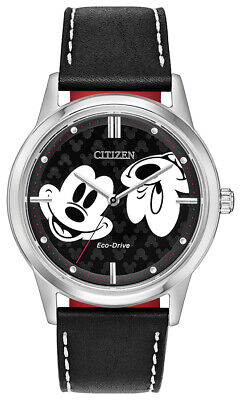 Citizen Eco-Drive Disney Mickey Mouse Dial Unisex Leather 40mm Watch FE7060-05W