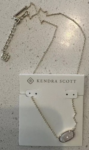 Kendra Scott Elisa Short Necklace Pendant Gold in Iridescent Drusy ✨GORGEOUS !!