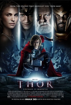 Thor movie poster : Chris Hemsworth,  Anthony Hopkins, Tom Hiddleston 11'' x 17''