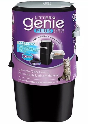 Litter Genie Plus Ultimate Cat Litter Odor Control Pail - Black-Keep Home Fresh