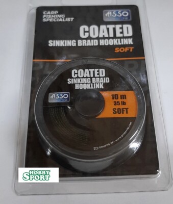 ASSO COATED SINKING BRAID 35 LB CARPFISHING RIVESTITO PLASTIFICATO REMOVIBILE