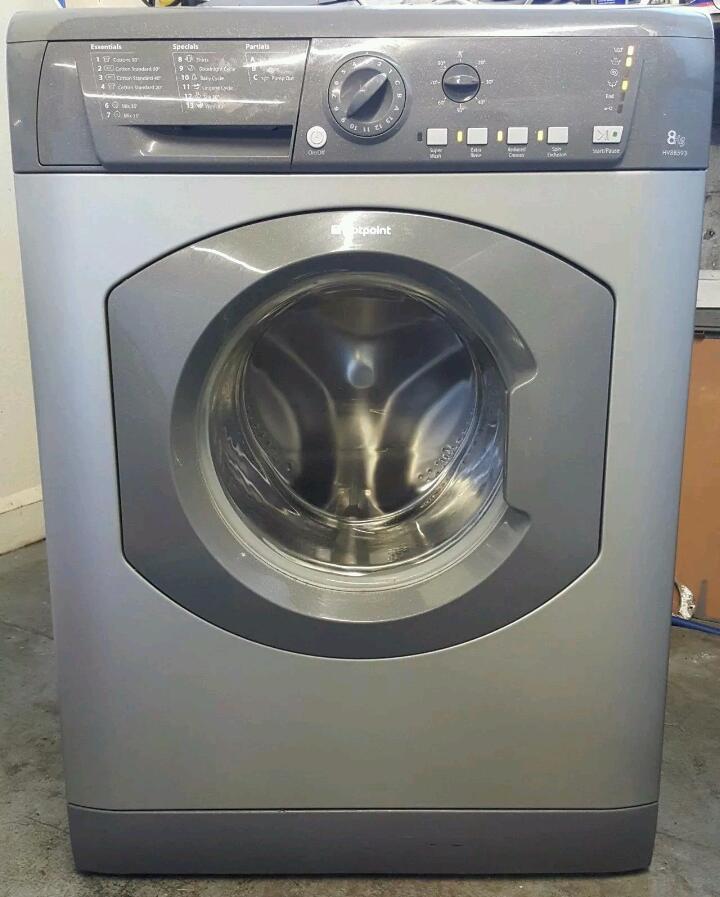 HOTPOINT WASHING MACHINE 8KG LOAD SILVER 1500 SPIN SUPER SILENT