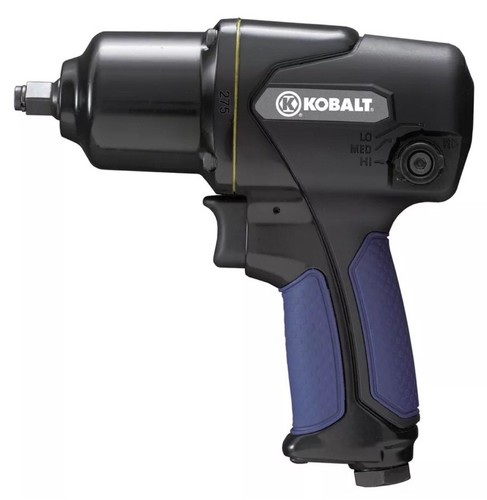 New Kobalt Air Impact Wrench 3/8 in 275 ft lbs Nonslip Grip Variable Speed Tool