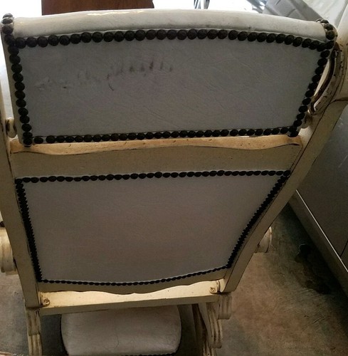 18th Century Antique Spring Rocking Chair Headrest and Footrest