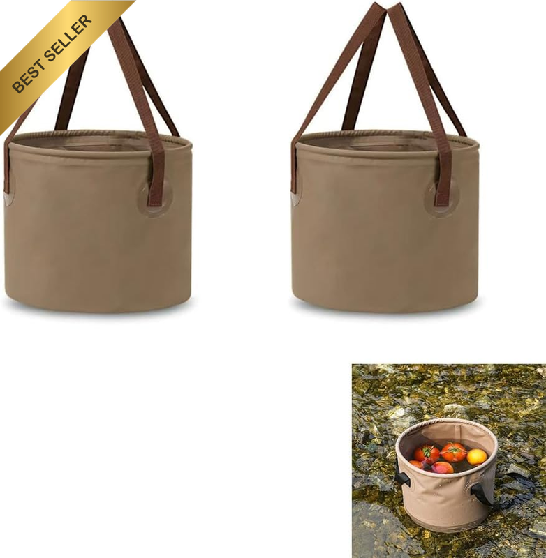 2Pcs Portable Foldable Sink Bucket,Pvc Folding Water Container with Handle,Light