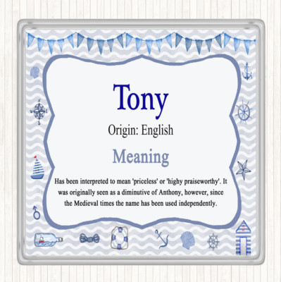 Tony Name Meaning Drinks Mat Coaster Nautical | eBay