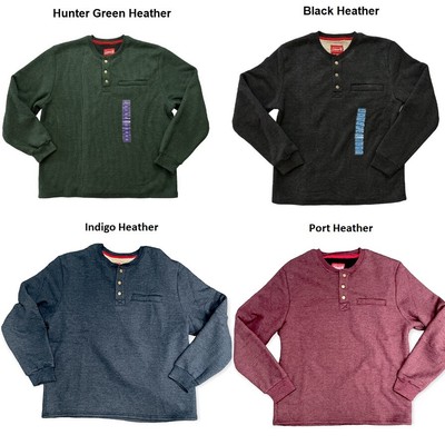 

Coleman Мужская рубашка Henley с вафельной подкладкой на кнопках 1/4 Snap и вафельной подкладкой