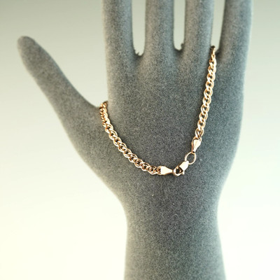 Nonna-Armband, Diamantschliff, 17,5 cm, aus Rotgold 585° + Schmuck-Etui