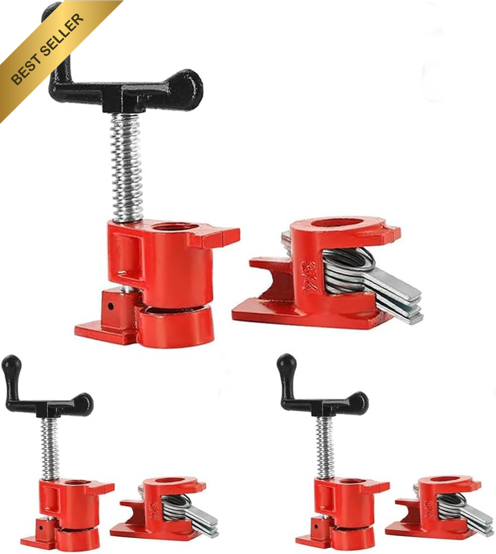 3 Pack Pipe Clamps Set,Woodworking Board Clamps,Quick Release Metal Pipe Clamp,V