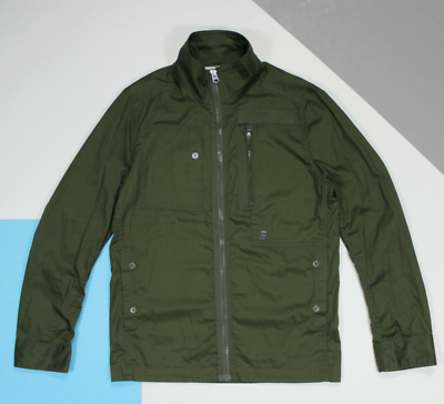 G Star Raw Men s Powel DC Khaki Olive Overshirt Lightweight Zip UP