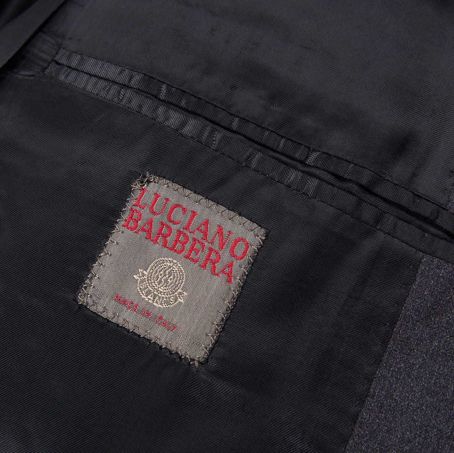 Pre-owned Luciano Barbera $1495  Solid Charcoal Gray Wool Suit 44 S (eu 54c) Modern-fit