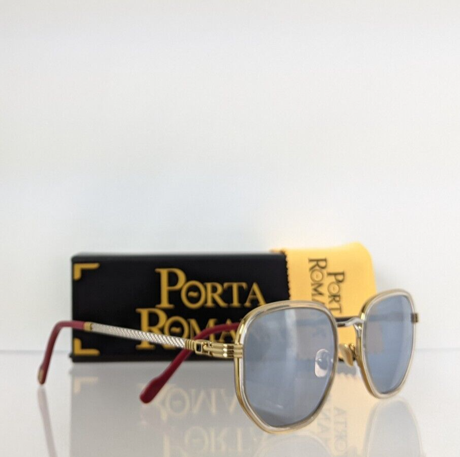 Pre-owned Porta Romana Authentic  Sunglasses Mod 1262 Col 100gf Gold Plated Vintage In Blue