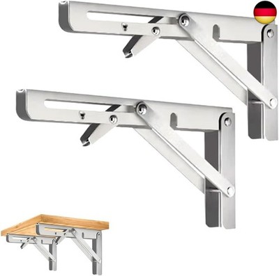CEEYSEE 2 Stück Klappkonsole 250 mm Schwerlast Edelstahl Klappkonsole 