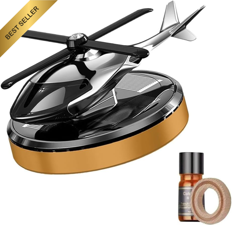 Helicopter Shape Car Air Freshener & Aromatherapy Diffuser - Rotating Car Perfum