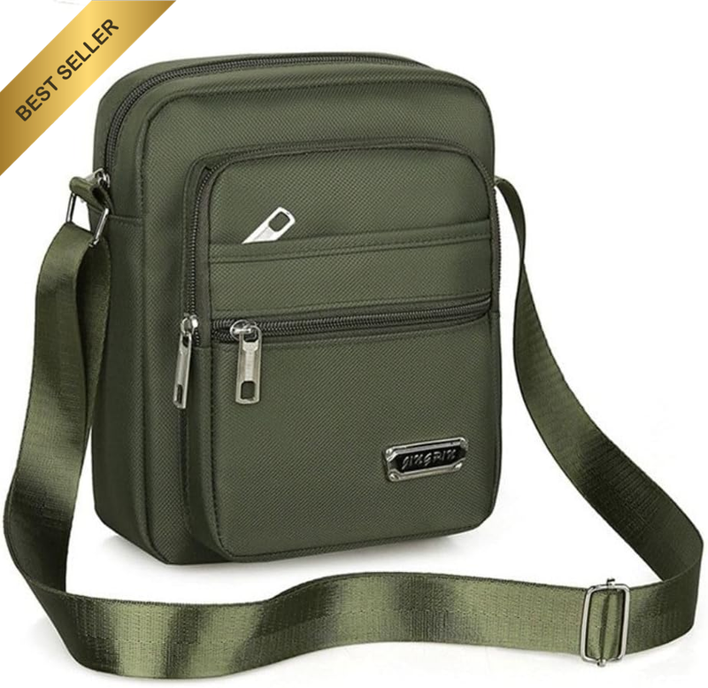 Travel Men'S Canvas Shoulder Bag - Crossbody Messenger Bags with Adjustable Stra
