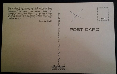 NASA Florida FL Cape Kennedy Original 7 Astronauts Postcard Vtg 1960s Rare