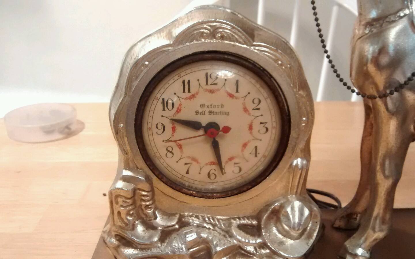 Oxford Self Starting  Horse Clock Electric. Metal Base