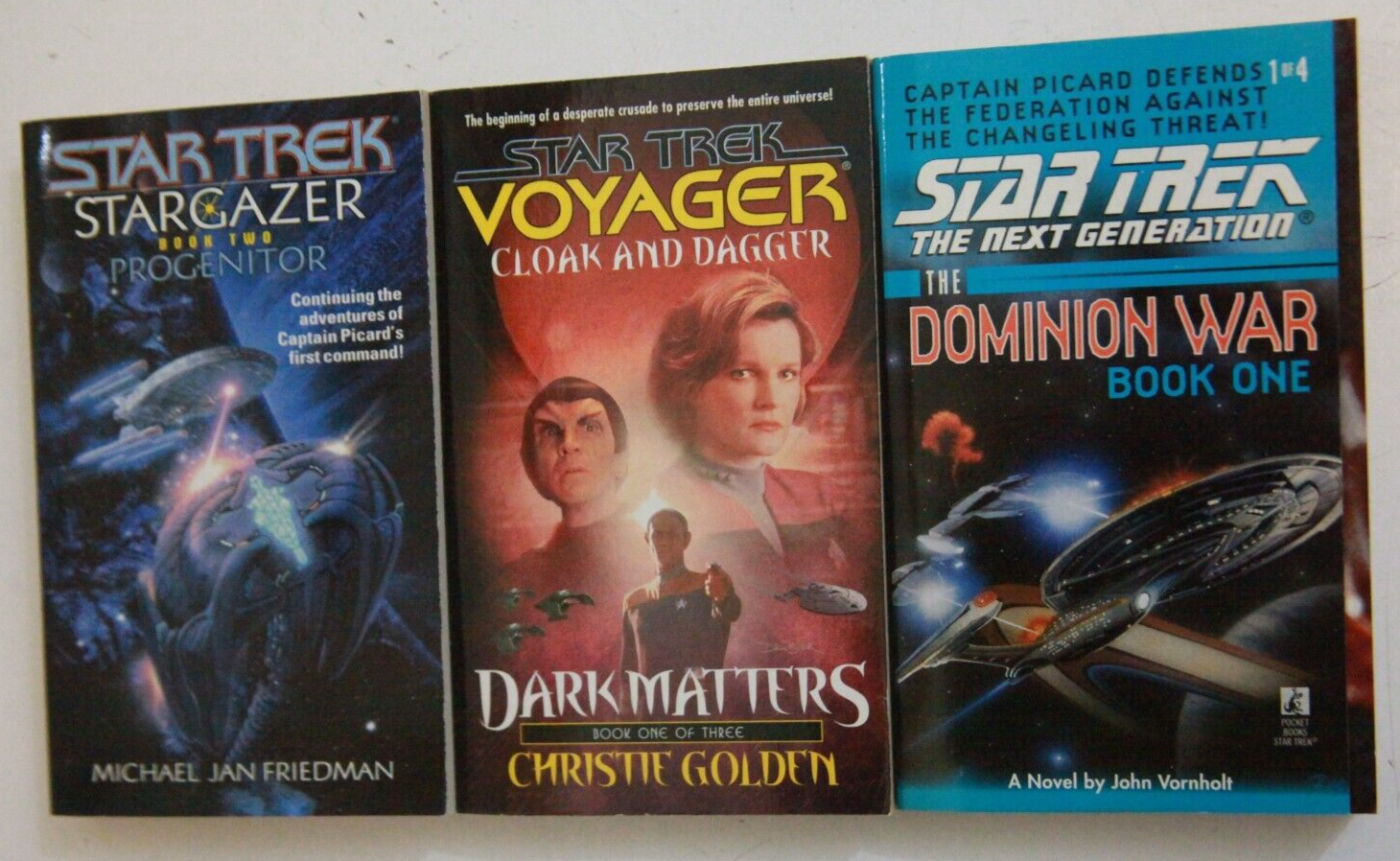 Lot of 3 Star Trek Paperback Books Voyager Stargazer Next
