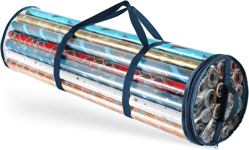 Storage Container - Clear Wrapping Paper Holder Fits Up To 14 Rol