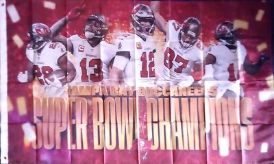 2021 Tampa Bay Buccaneers Super Bowl Champs Flag Brady-Gronkowski-Evans-Goodwin