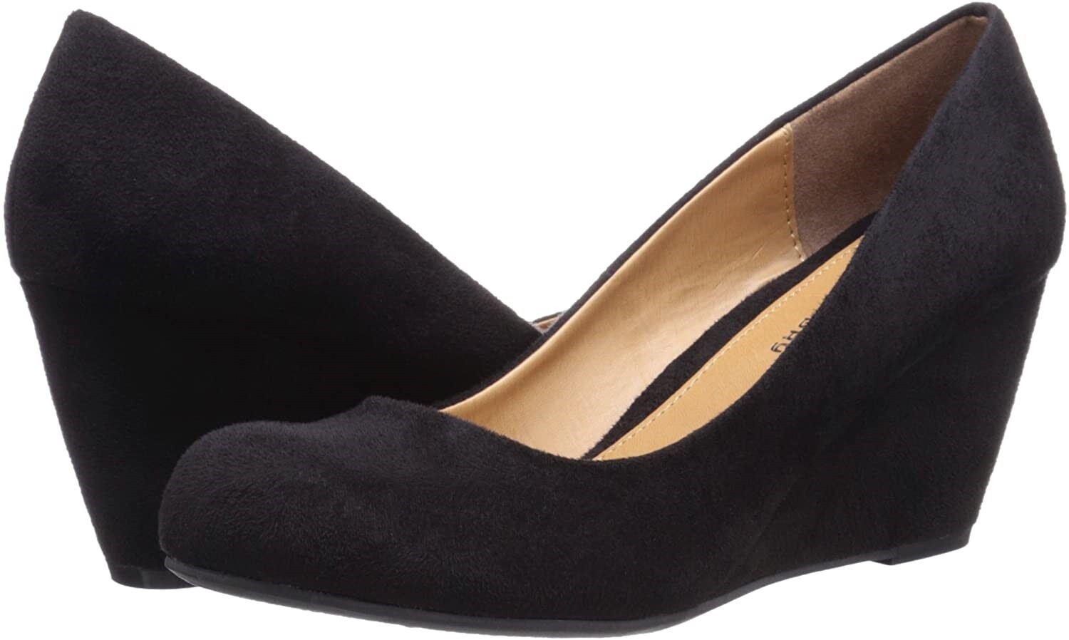 Chinese Laundry 258611 Womens Nima Wedge Pump Black Super Suede Size 5.5 M
