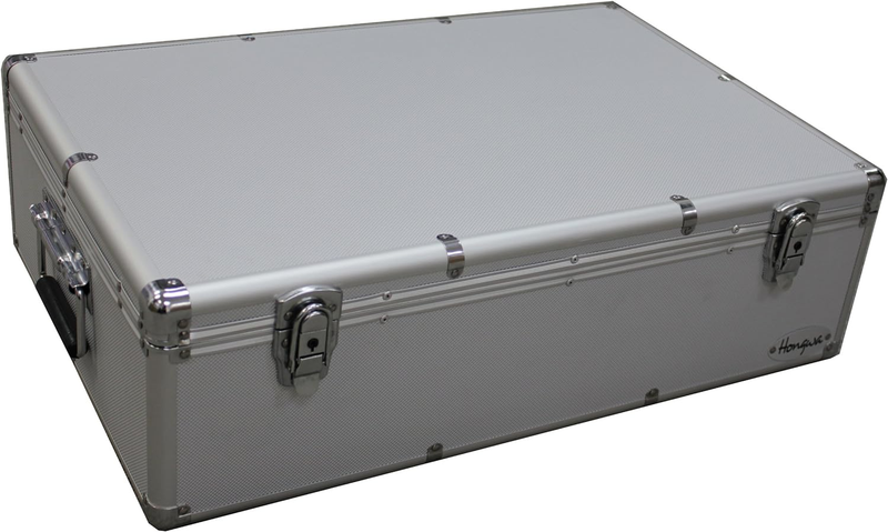 1000 CD DVD Silver Aluminum Hard Case for Media Storage Hold
