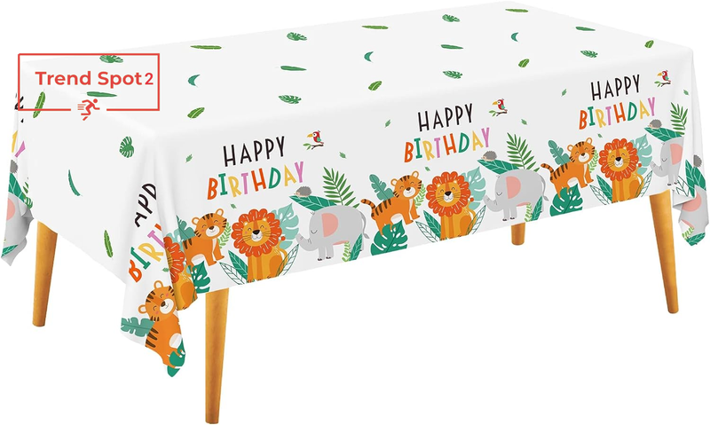 Safari Theme Party Supplies Disposable Tablecloth Plastic Waterproof Table Cover