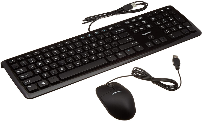 USB Wired Computer Keyboard and Wired Mouse Bundle Pack