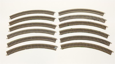 Fleischmann N 9125 Gebogenes Gleis R2 45° 12 Stück (Farbreste)
