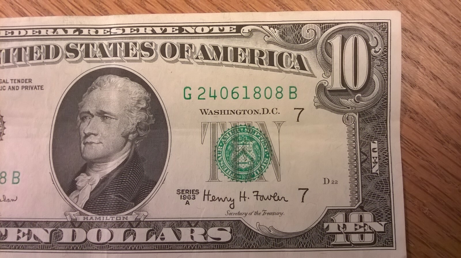 Lot of 2 $10 Federal Reserve Notes - 1963 A & 1950 D