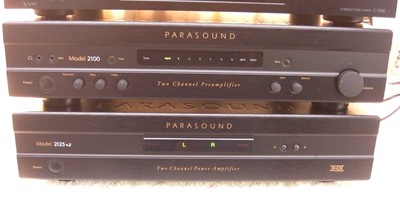 Parasound New Classic Model 2125 v.2 Amp & Model 2100 2.1 Channel Preamp Used