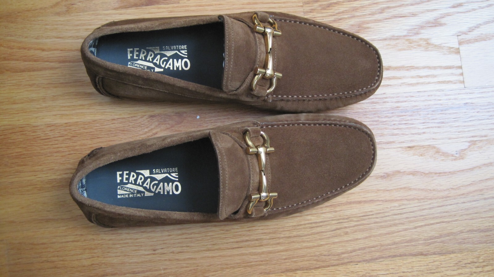 Pre-owned Ferragamo In Box Salvatore  Parigi 20 Brown Suede Men Loafers Size 7.5 Eee