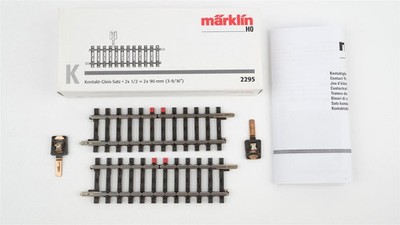 Märklin H0 2295 Kontakt-Gleis-Satz 2x 1/2 = 2x 90 mm (in OVP weiß-grau)