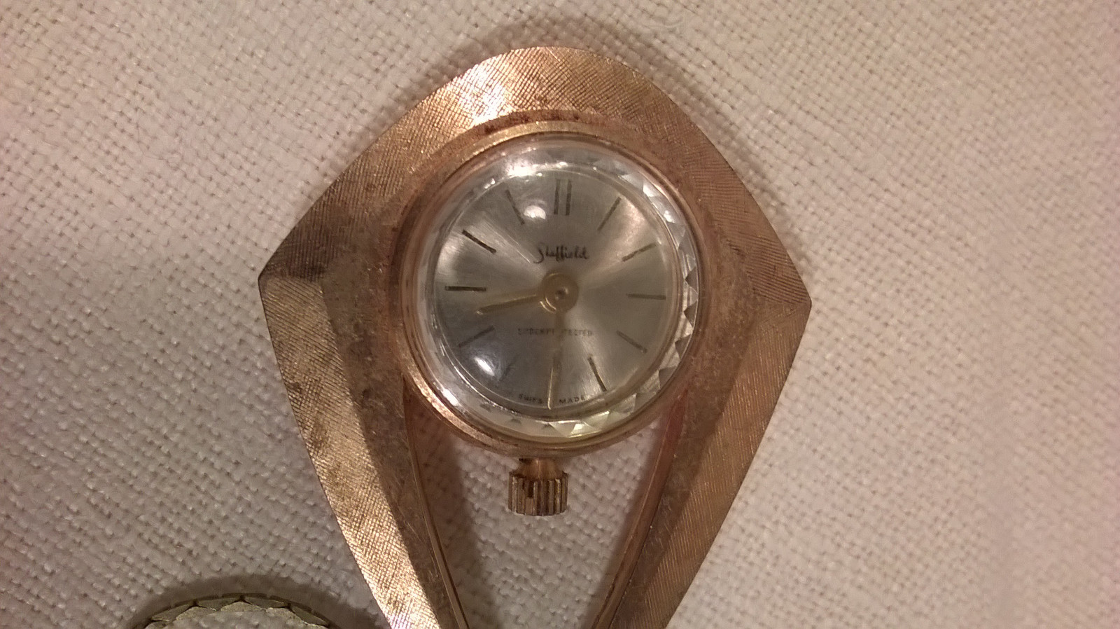 Vintage Gold tone Sheffield Wind Up Necklace Pendant Watch Parts/Repair