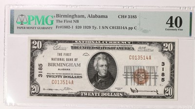 1929 $20 PMG 40 Birmingham FR1802-1 CH#3185 National Bank Note  Item#P18484