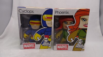 HASBRO MARVEL MIGHTY MUGGS X MEN CYCLOPS AND PHOENIX VINYL FIGURE SET OF TWO 