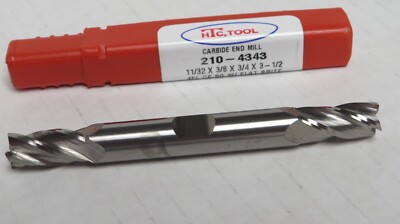11/32 INCH MICROGRAIN 4 FLUTE SOLID CARBIDE DOUBLE END CTR CUT END MILL HTC USA
