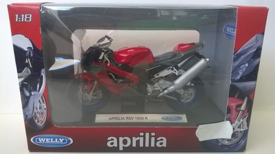 WELLY 1:18 MOTO DIE CAST APRILIA RSV 1000 R ROSSO ART 19660