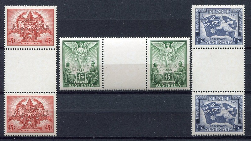 40761) Australie 1995 Mnh End Of World War Ii 3v Gutter Pair