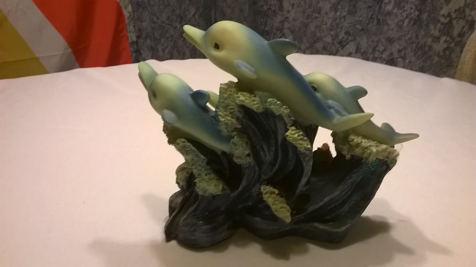 4 Dolphins Riding Waves Statue Figurine 6